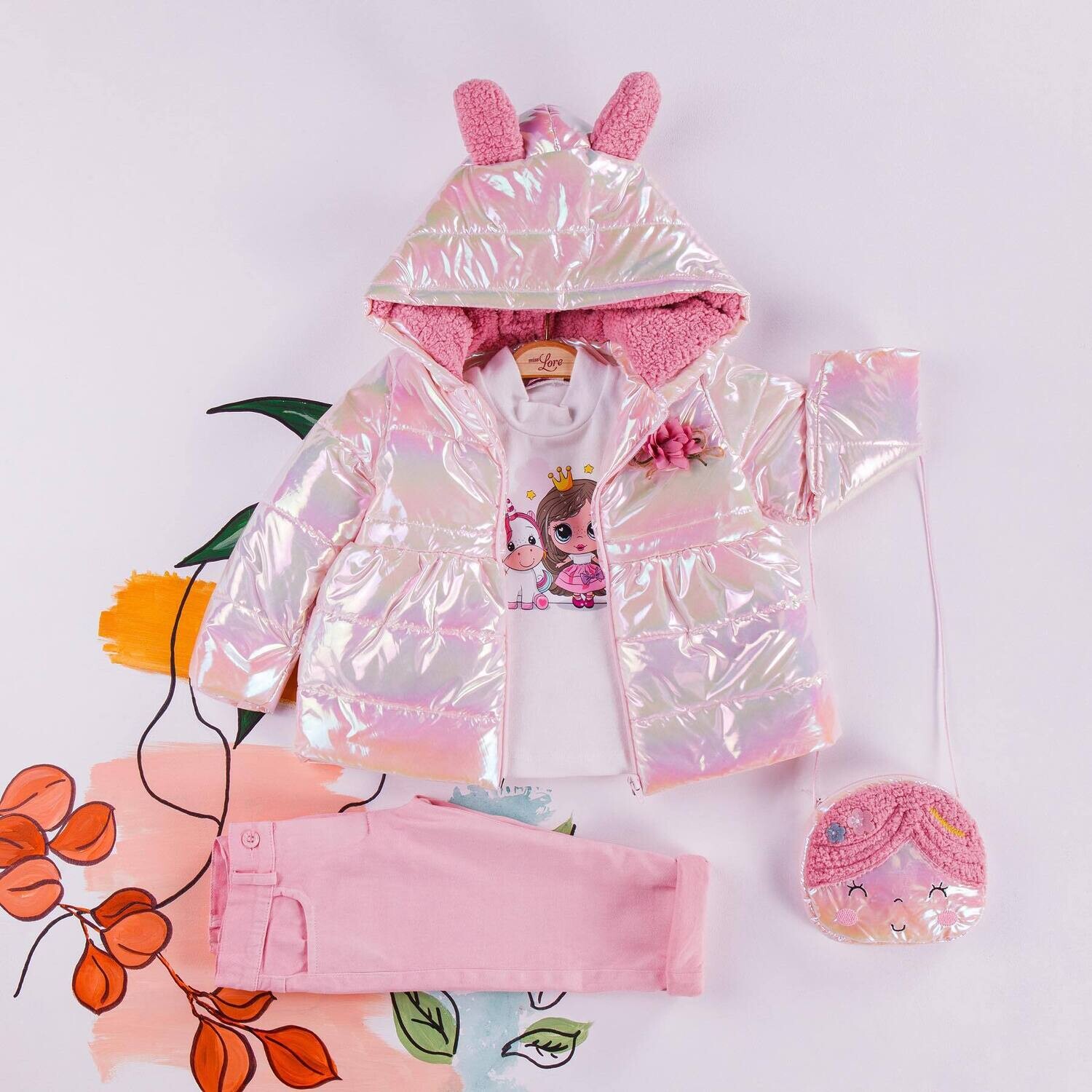 Winter outfit met Dikke winter jas Roze