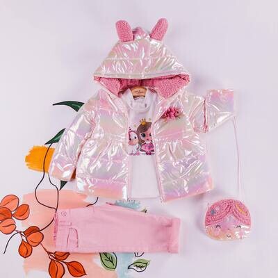 Winter outfit met Dikke winter jas Roze