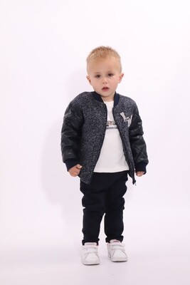 Stoer jongens outfit / jas + T-shirt + Jens broek