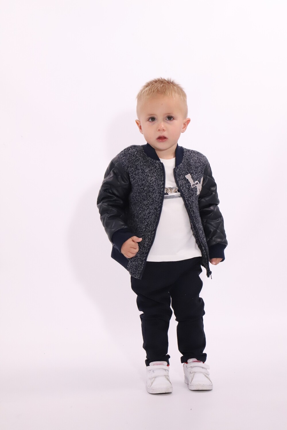 Stoer jongens outfit / jas + T-shirt + Jens broek