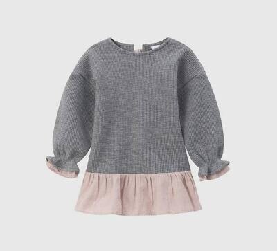Meisjesjurk met roze ruche