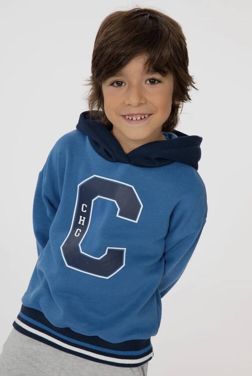 Blauwe sweater met gesloten sluiting voor jongens