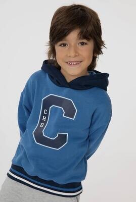 Blauwe sweater met gesloten sluiting voor jongens