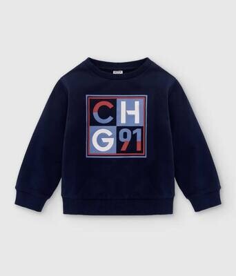 Marineblauw gesloten sweater