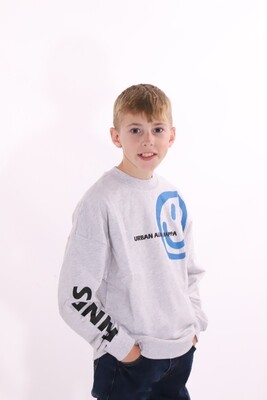 Trui smiley grijs