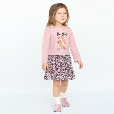 Meisjesjurk met luipaardprint
