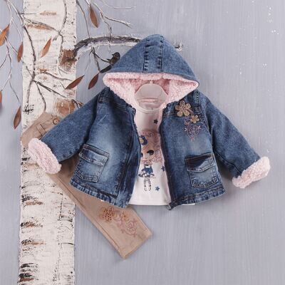 Gevoerd spijkerjasje Set BabyRose