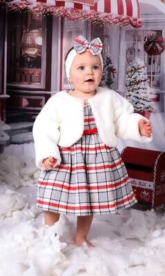 Babymeisjesjurk met pluche vest