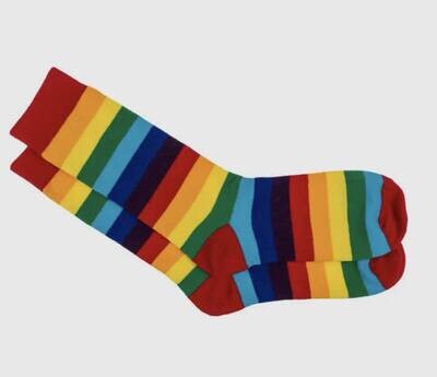 Regenboog fop kousen / blik 1 maat
