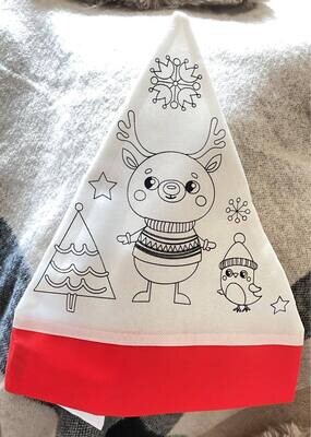 Inkleur kerstmuts met 4 inkleur kleurtjes