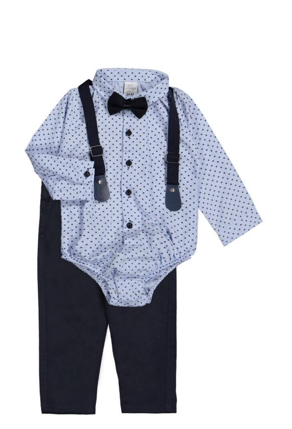 4-delige set met accessoires Terry Blauw