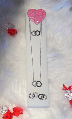 Setje Ketting Armband Oorbellen Dubbele