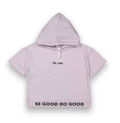 Croptop T-shirt met kap