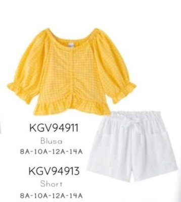 Zomer setje geel met wit broekje