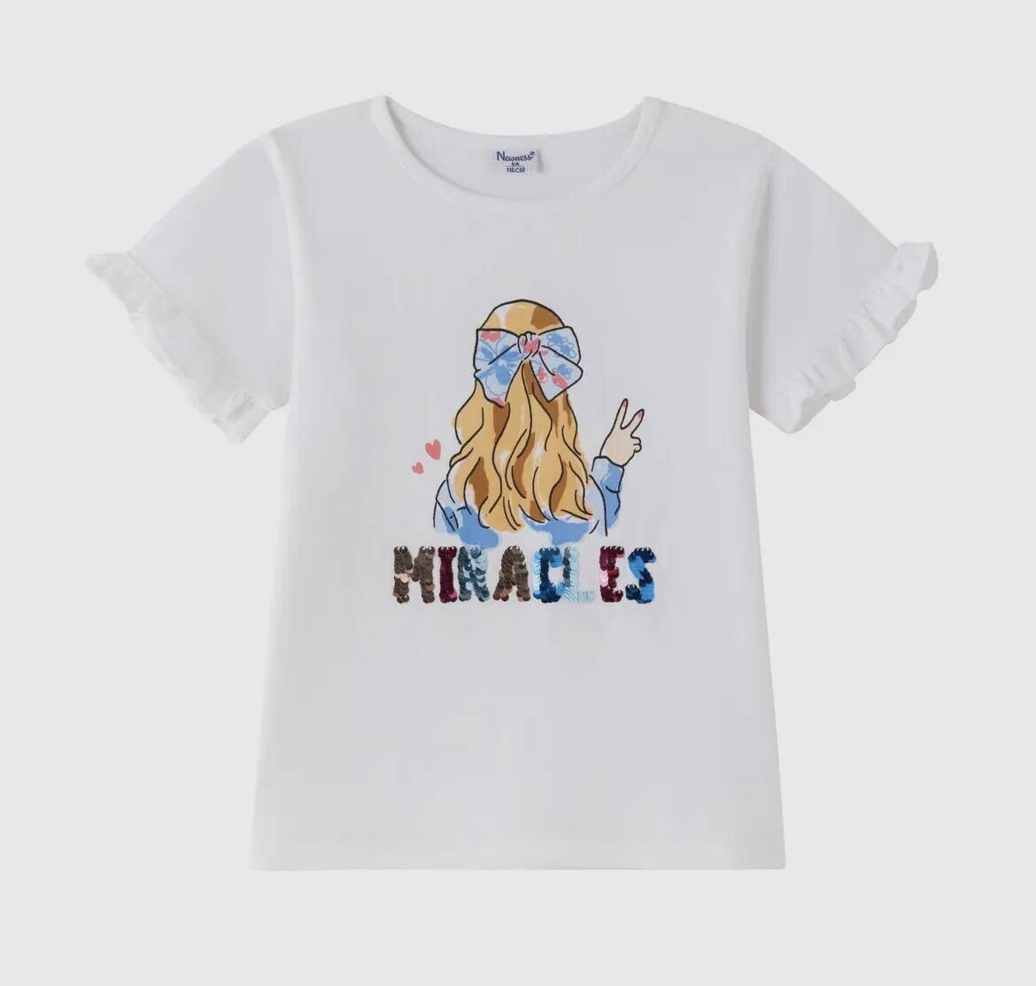 T-shirt wit met glitters