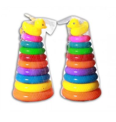 Baby stapelringen met eend 10 delig