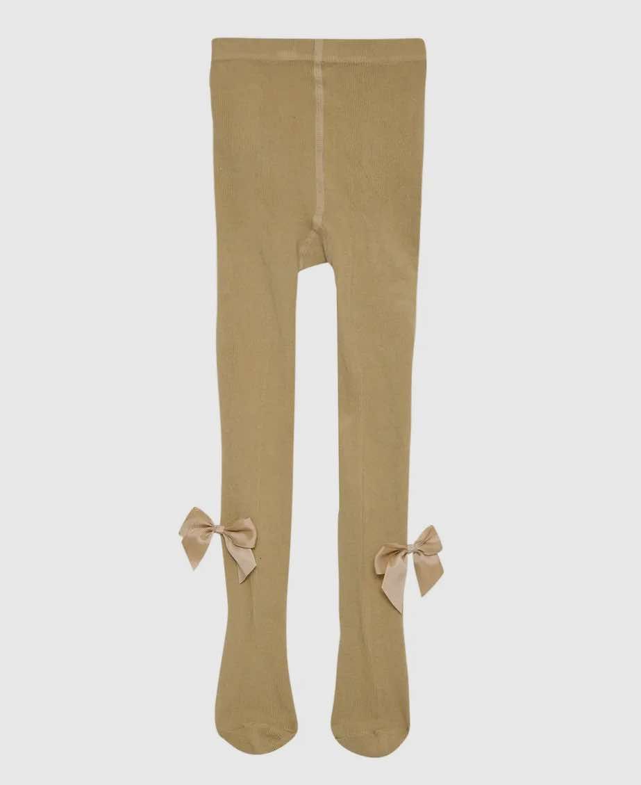 kousenbroek met strik camel