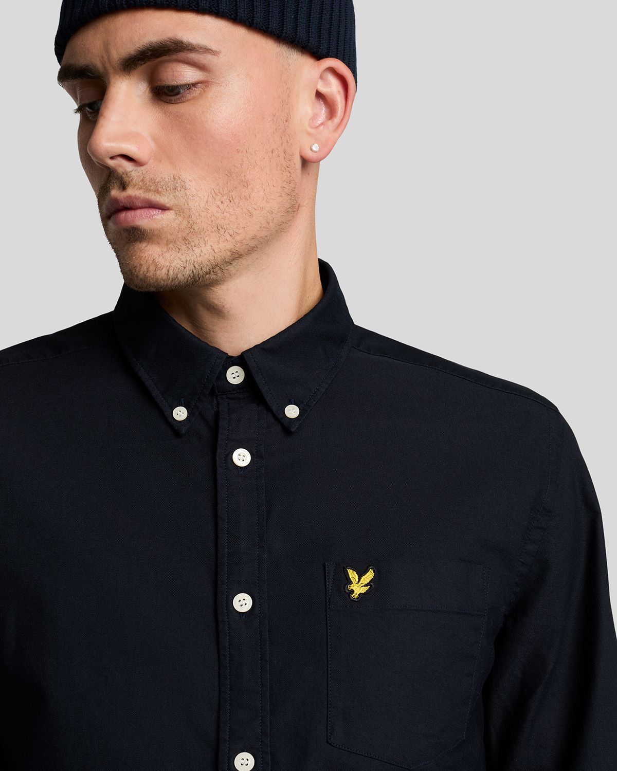 Donkerblauwe hemd Lyle en scott