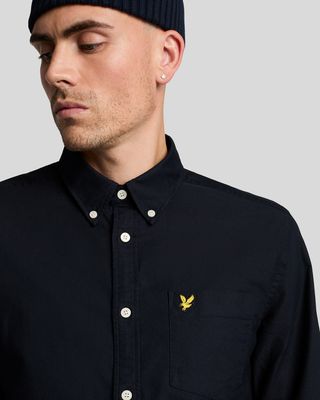 Donkerblauwe hemd Lyle en scott