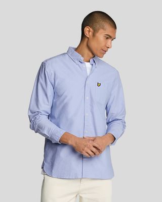 Lichtblauw hemd lyle en scott