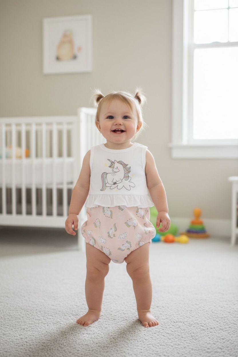 Pyjama voor babymeisjes zonder mouwen unicorn
