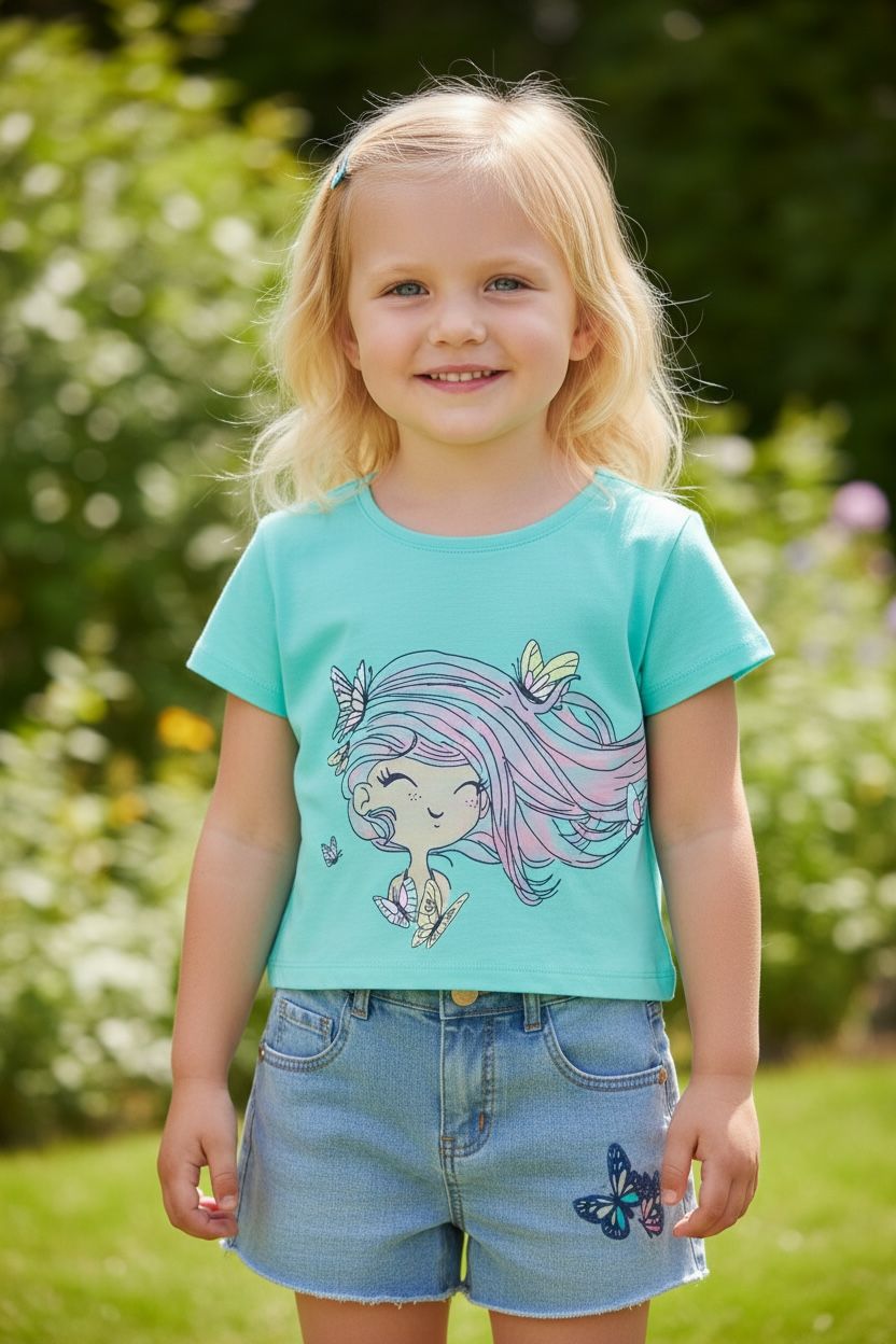 Setje met jeans shortje en kort topje