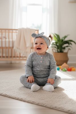 BLUE WHITE - BABY GIRL SET