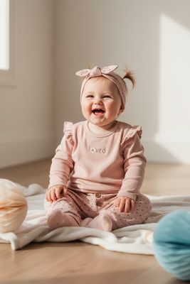 Setje Meisje roze DIRKJE met haarband