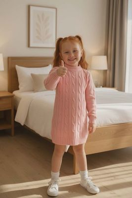 Winter kleedje grijs/roze