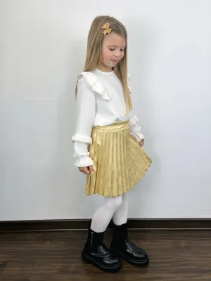 Gouden setje van bloesje en rokje