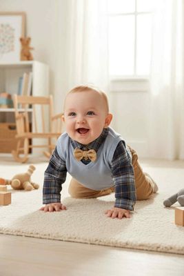 Baby Jongen 3-delig Shirt Vest en Broek