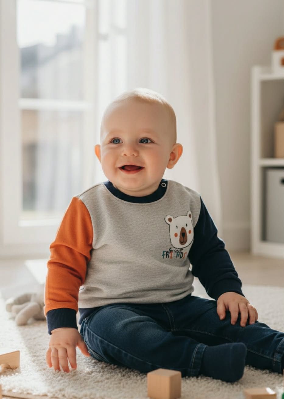 baby jongens sweater van badstof BBI64065