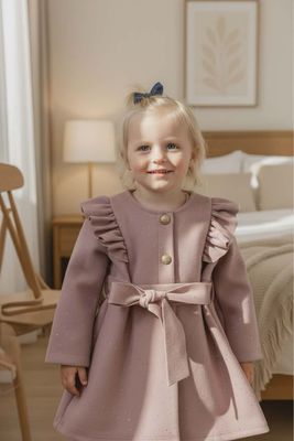 Roze kerst kleedje met glitters / dikke stof