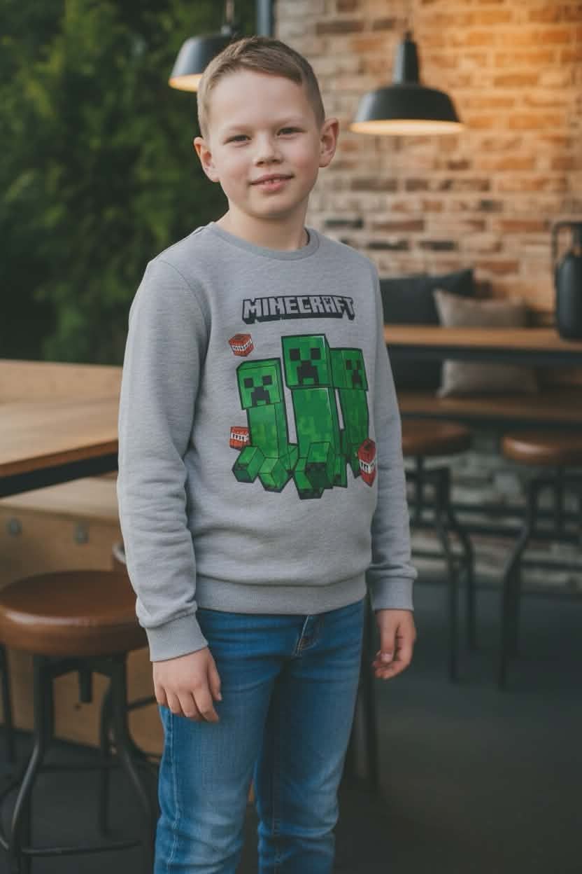 minecraft trui grijs