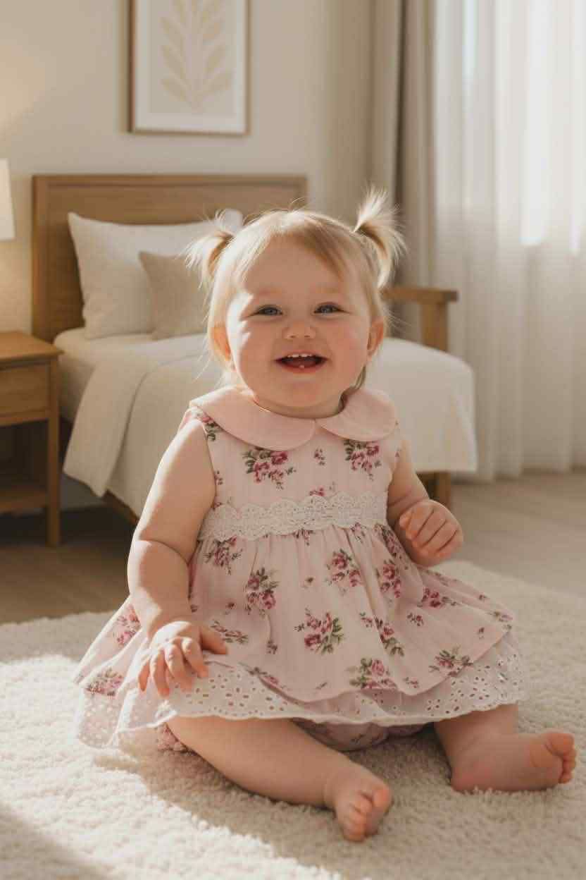 Kleedje Met Bloempjes en kraagje