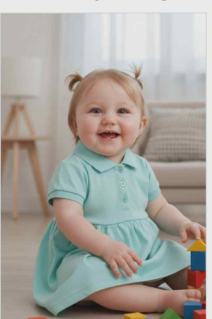 Luchtig Blauw jurkje met Kraagje