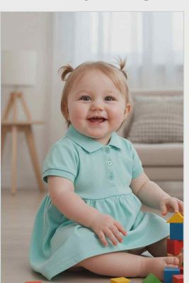 Luchtig Blauw jurkje met Kraagje