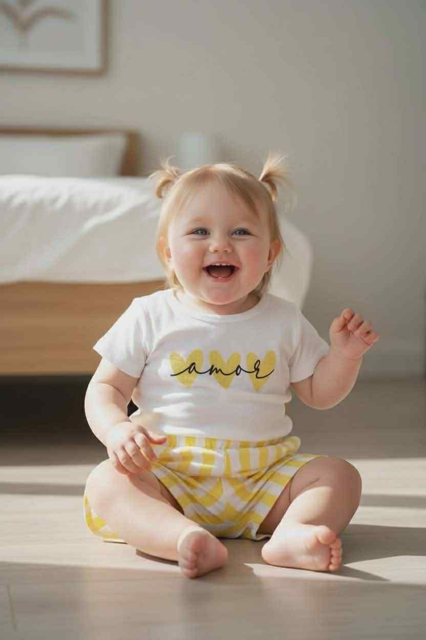 SETJE broekje met t-shirt geel