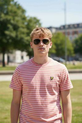 T-shirt roze met strepen