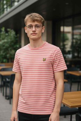 T-shirt roze met strepen