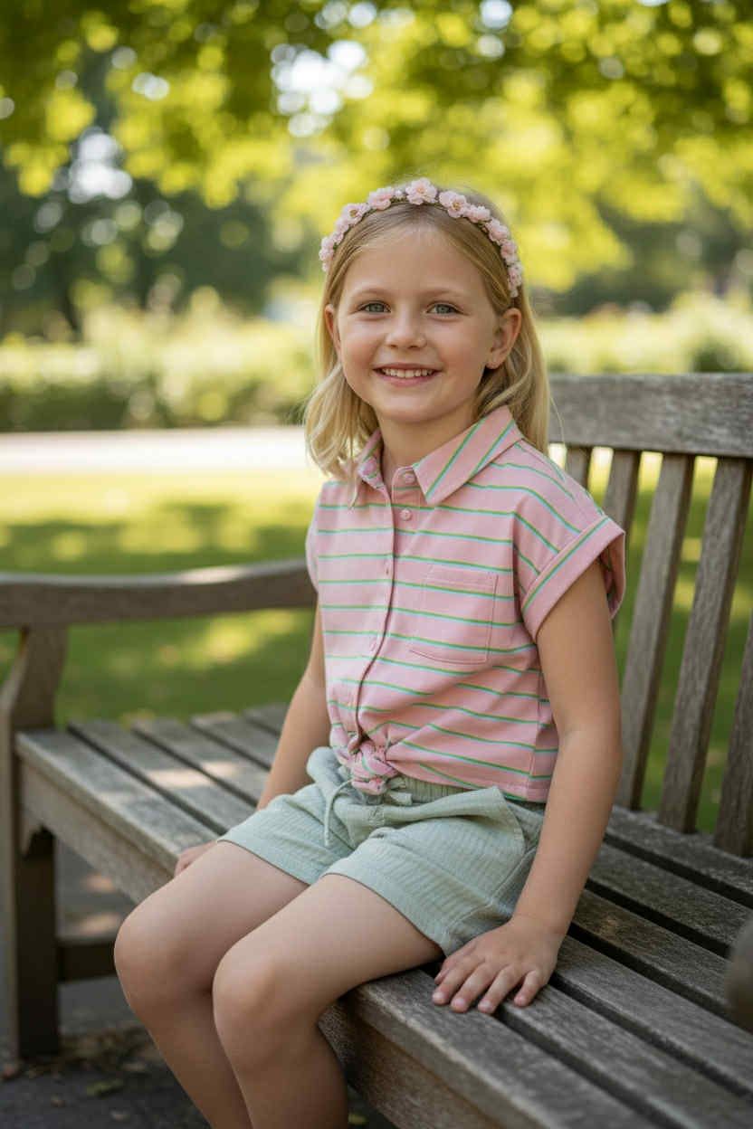 KAKIE BROEK met rekker en strik