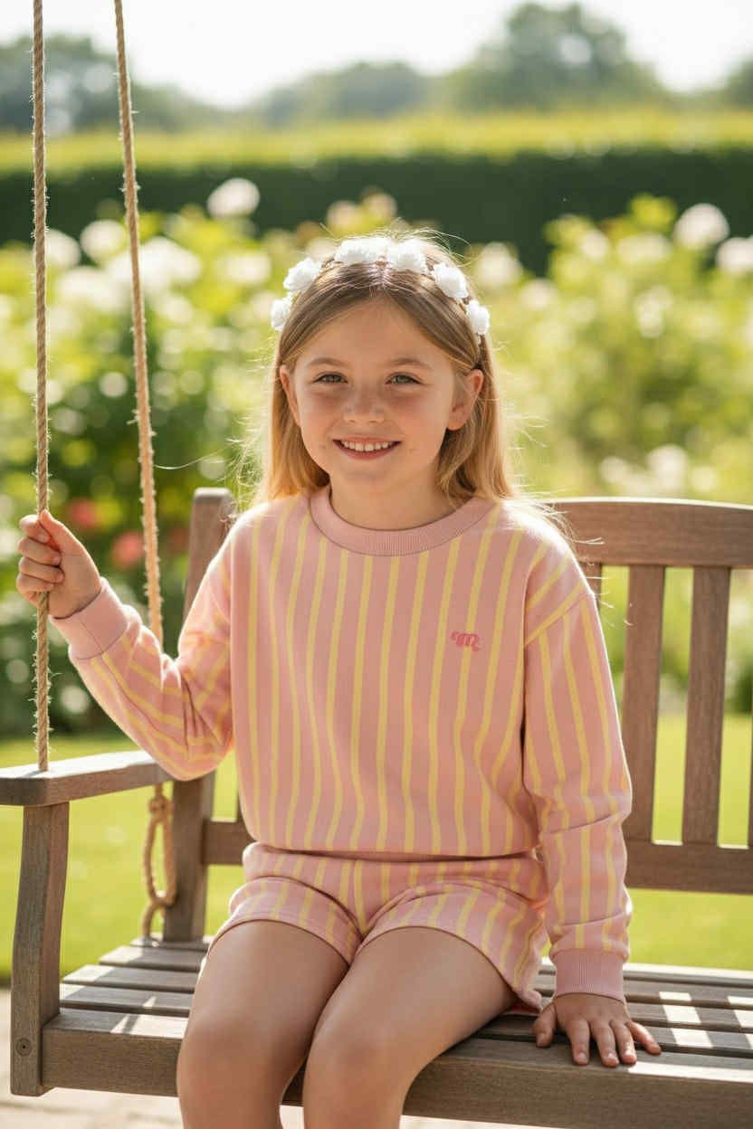 KORTE BROEK roze/geel