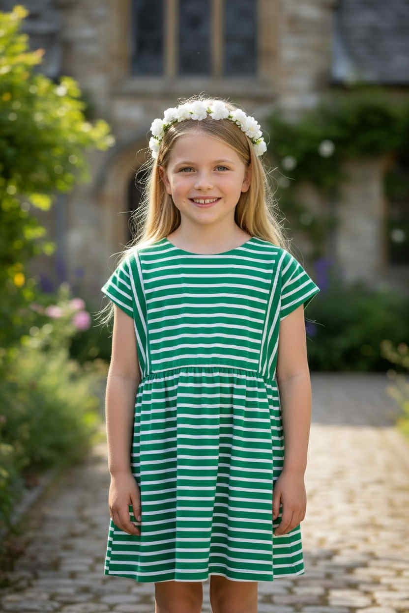 KLEEDJE groen witte strepen