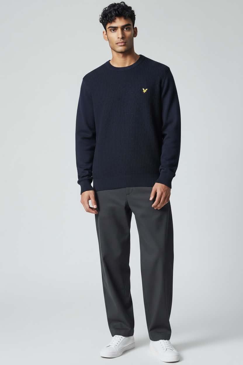 Trui NAVY wafelvorm