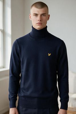 Trui met kol navy