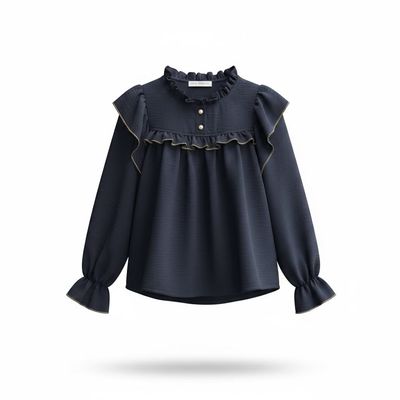 BLAUW bloesje gouden randje