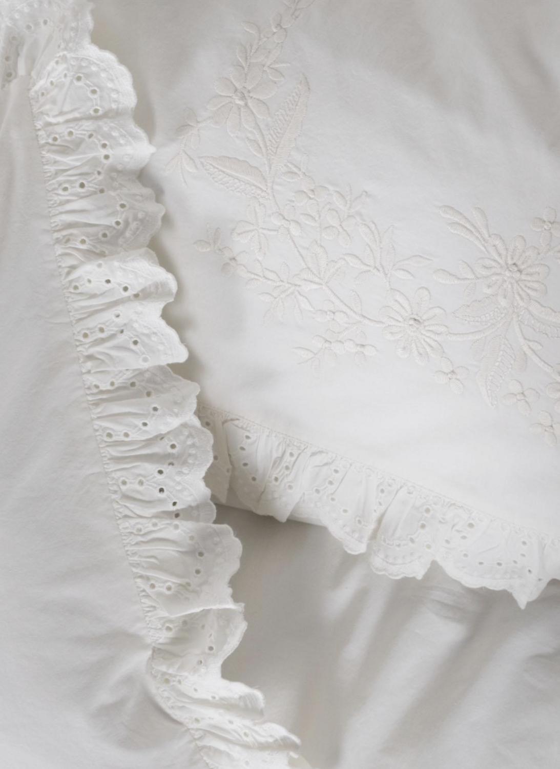 Ecocotton elsa 2 person bedding set 100% organic cotton percale embroidered cream 200X220 CM