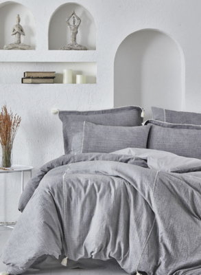 Ecocotton Doğa 2 Peron Set 100% Organic Cotton Müslin Grey 200X220 CM
