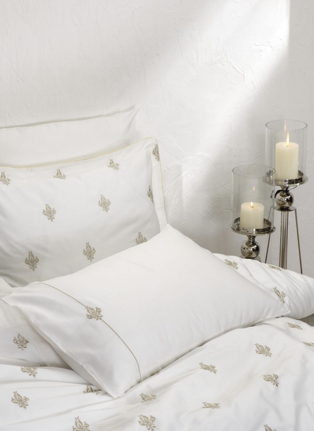 ecocotton Aslışah 2 Person Bedding Set 100% Organic Cotton Sateen Embroidered White 200X220 CM