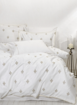 ecocotton Aslışah 2 Person Bedding Set 100% Organic Cotton Sateen Embroidered White 200X220 CM